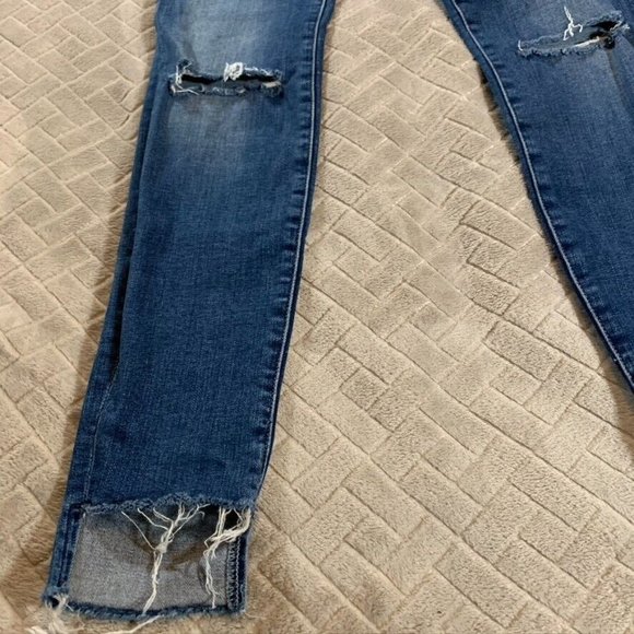 Frame Womens 26 Denim Jeans Blue Skinny Blainey Slits Distressed Medium Wash - Picture 3 of 12